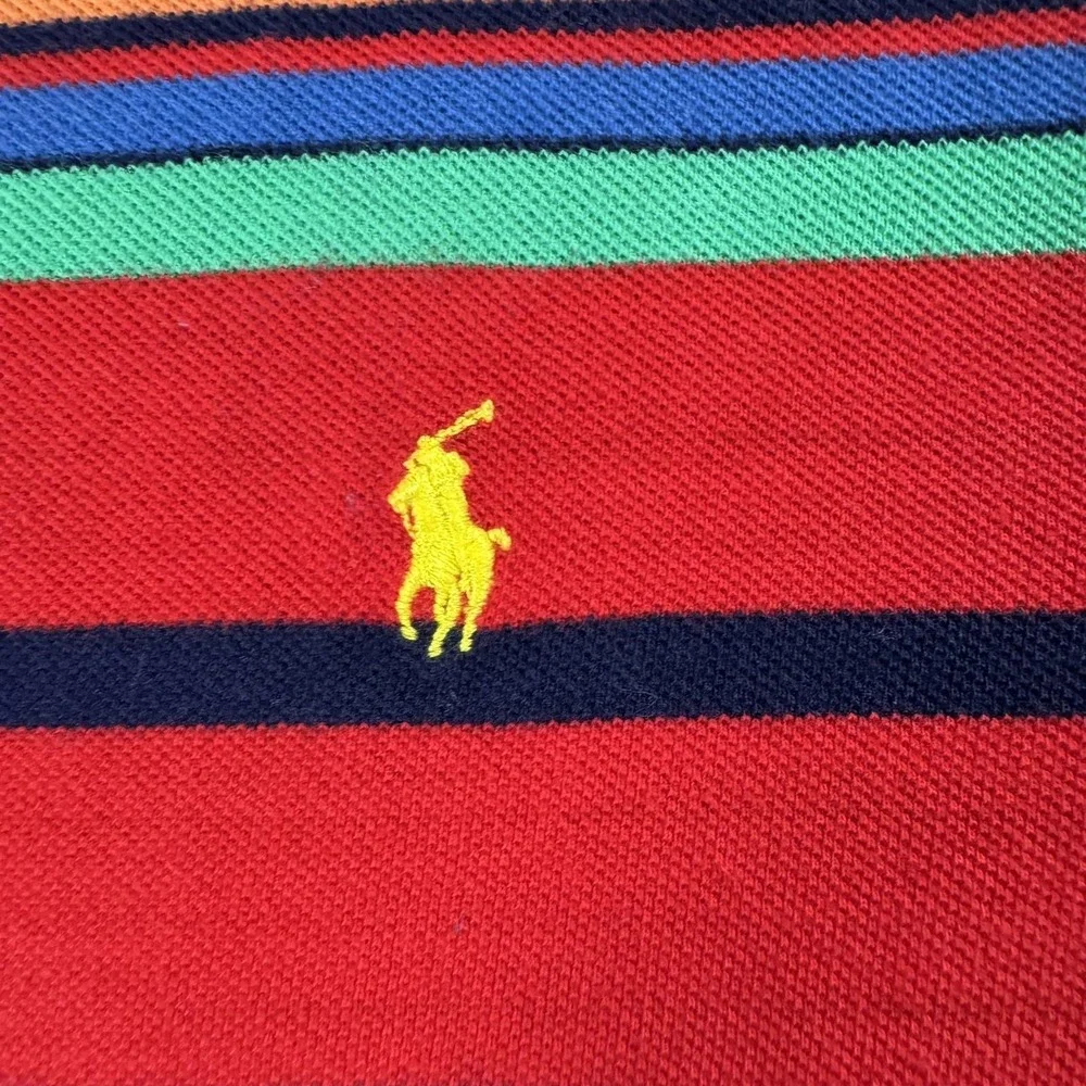 Polo Ralph Lauren Polo Shirt Teens XL 18-20 Multicolor Stripe Short Sleeve Pony